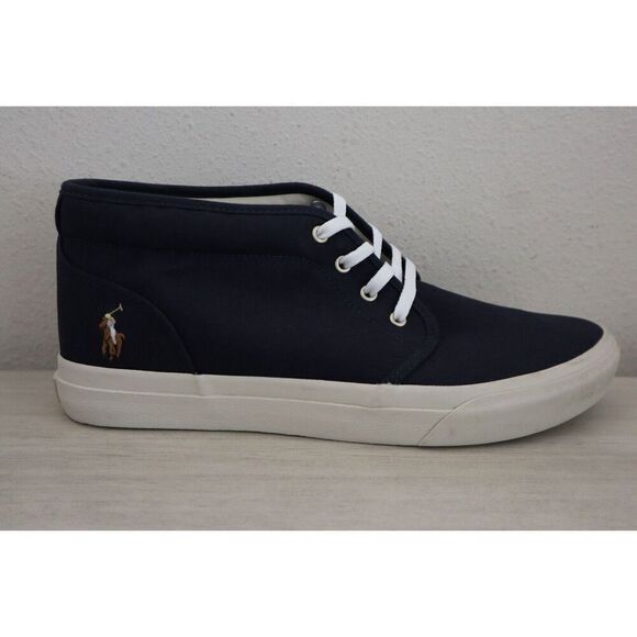 Polo Ralph Lauren Men's Sz 11.5 Navy Keaton Canvas Chukka Boot Sneakers $110 - Picture 3 of 14